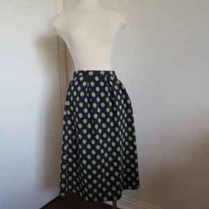 Boden Blue and Gold Polka Dot Skirt Size 10